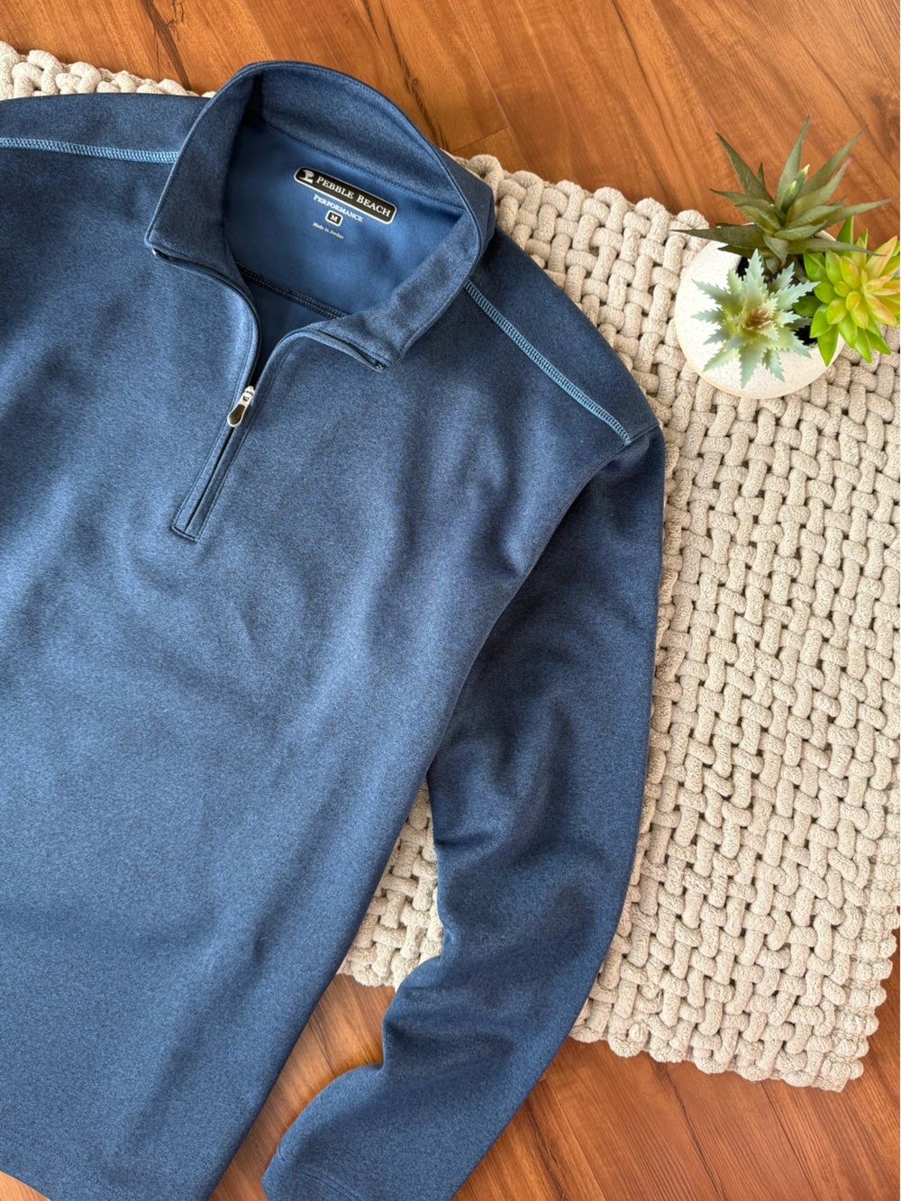 Pebble Beach | Men’s Performance Half-Zip Golf Pullover in Navy | Medium